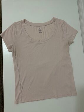 a new day Soft Scoop Short Sleeve Tee in Light Blush
